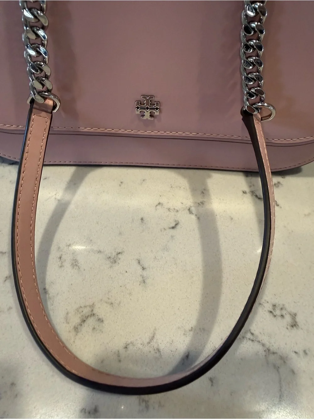 Tory Burch Pale Pink Leather Chain Crossbody Bag
